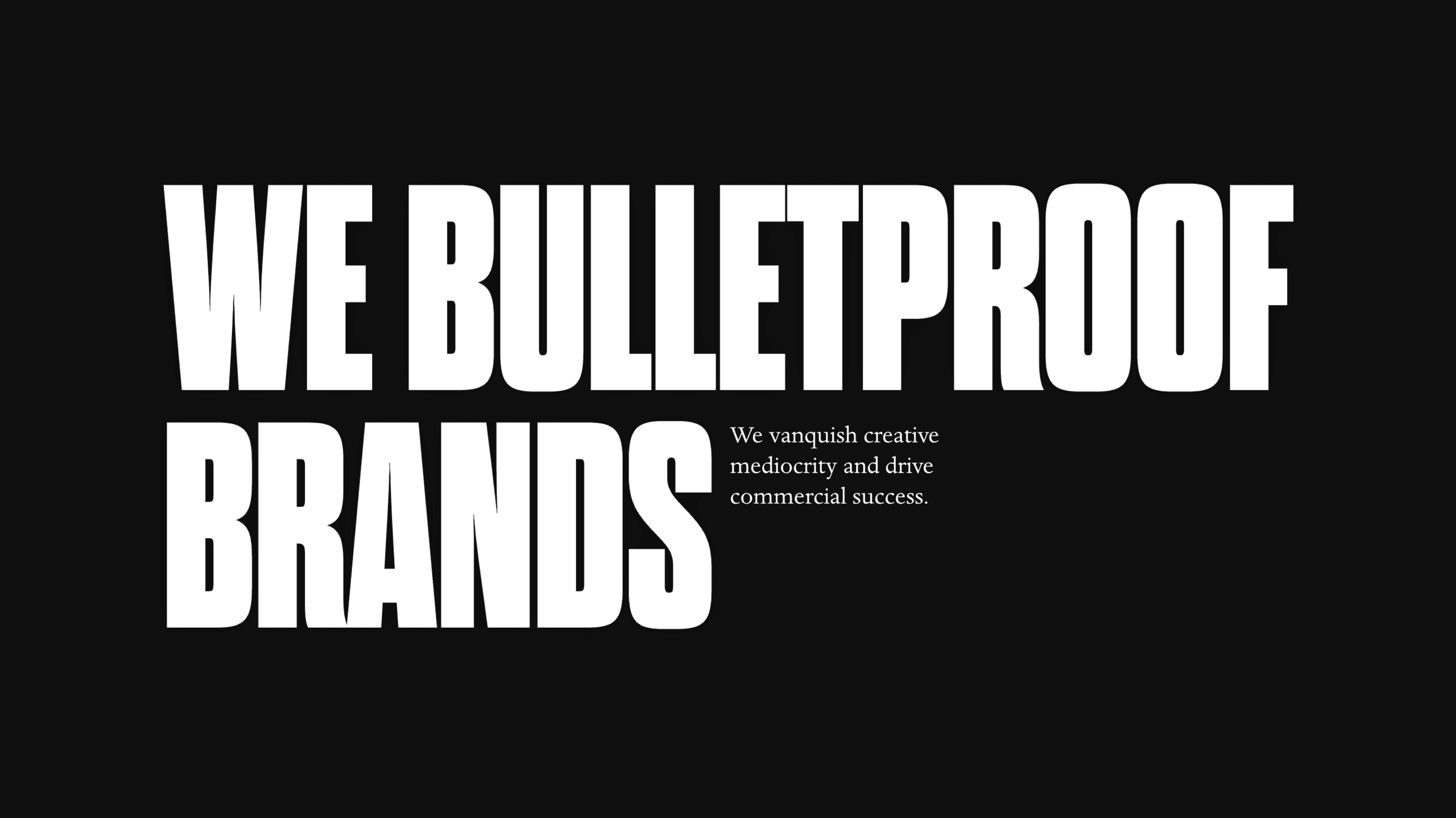 The Bulletproof brand agency website after its infrastructure and performance overhaul