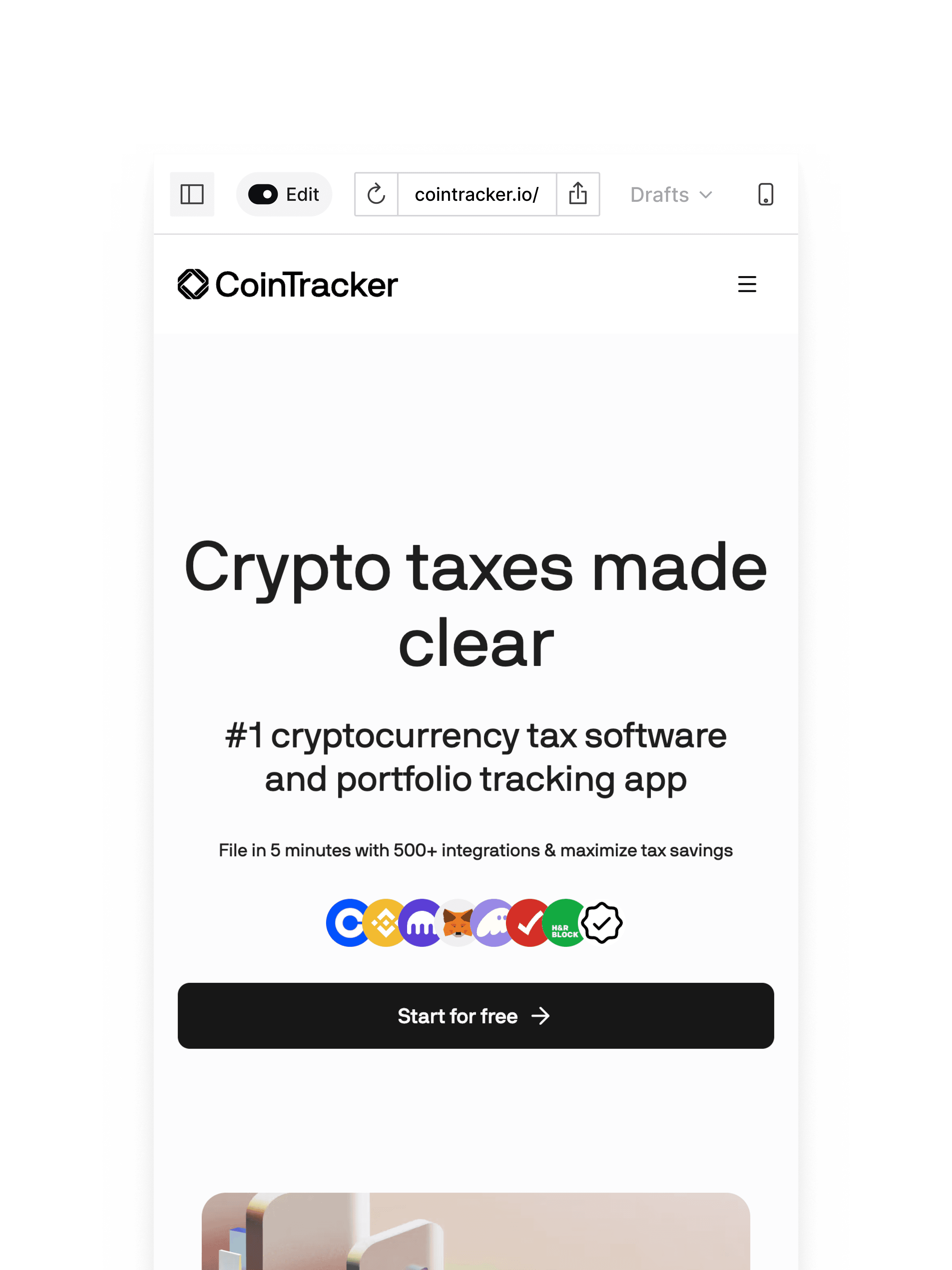 CoinTracker website detail