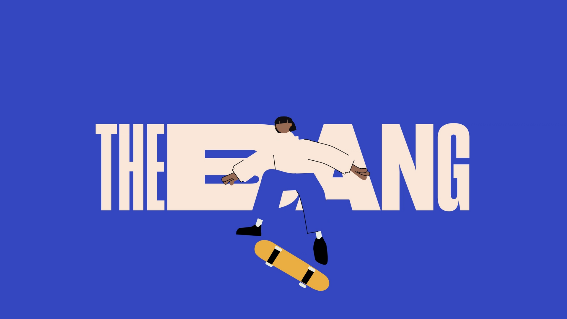 Gatsby.js website for The Bang Co showing a dude doing a wicked kick flip