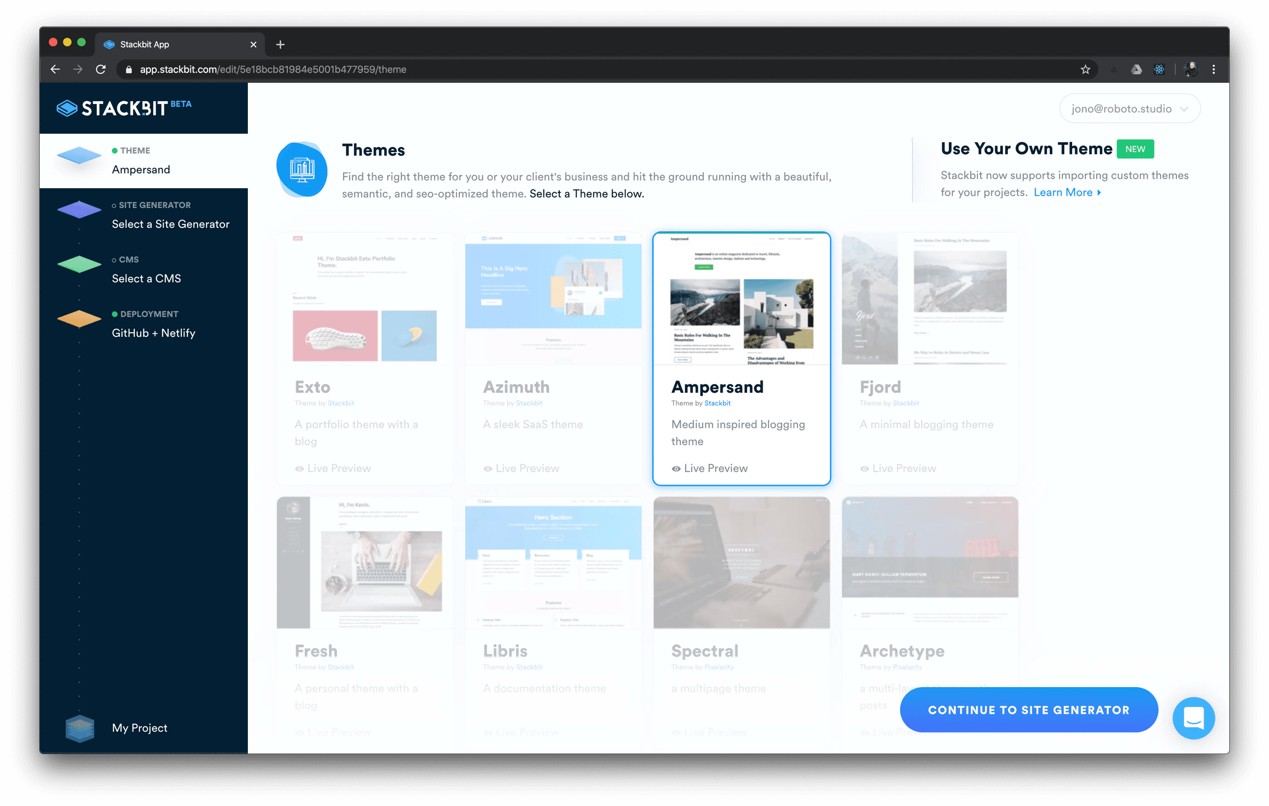 Choosing a theme