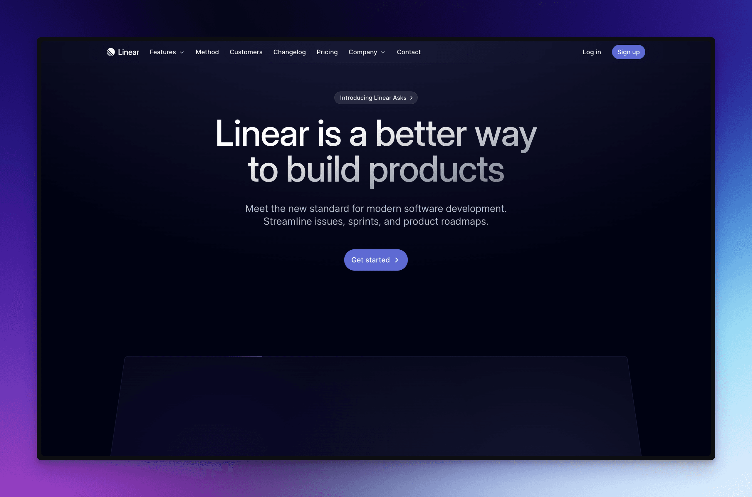 Linear screenshot in a nice gradient background